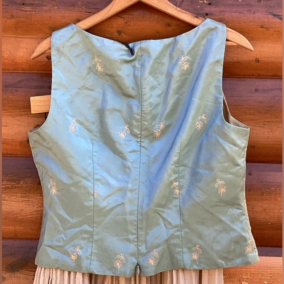 ⚜️ GOLD EMBROIDERED ROBINS EGG BLUE Feminine SHELL LUXURIOUS LOOK - Picture 2 of 16